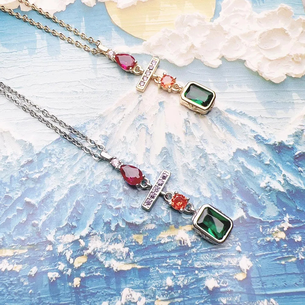 Silver necklace in zirconi