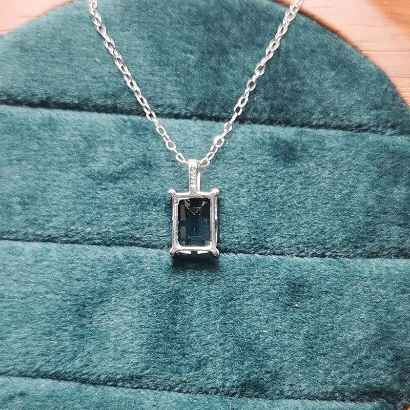 Collana Blu Topazio 925 Anello Argentato